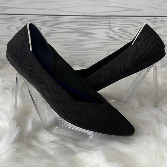 NEW Rothy’s The Point Halo Flats Halo Black White Retired Colorway Casua… - Picture 4 of 9